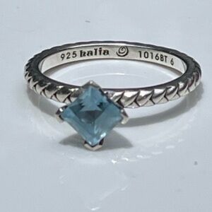 925 Halia Princess Cut Blue Topaz Ring